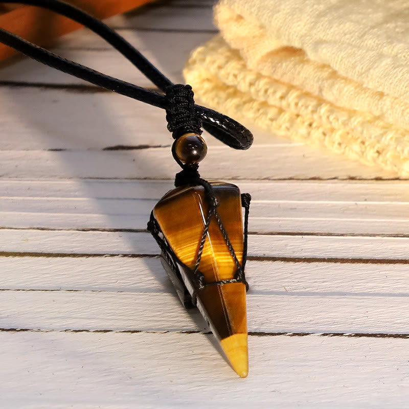 Mythstone Natural Stone Pointed Pendant Necklace