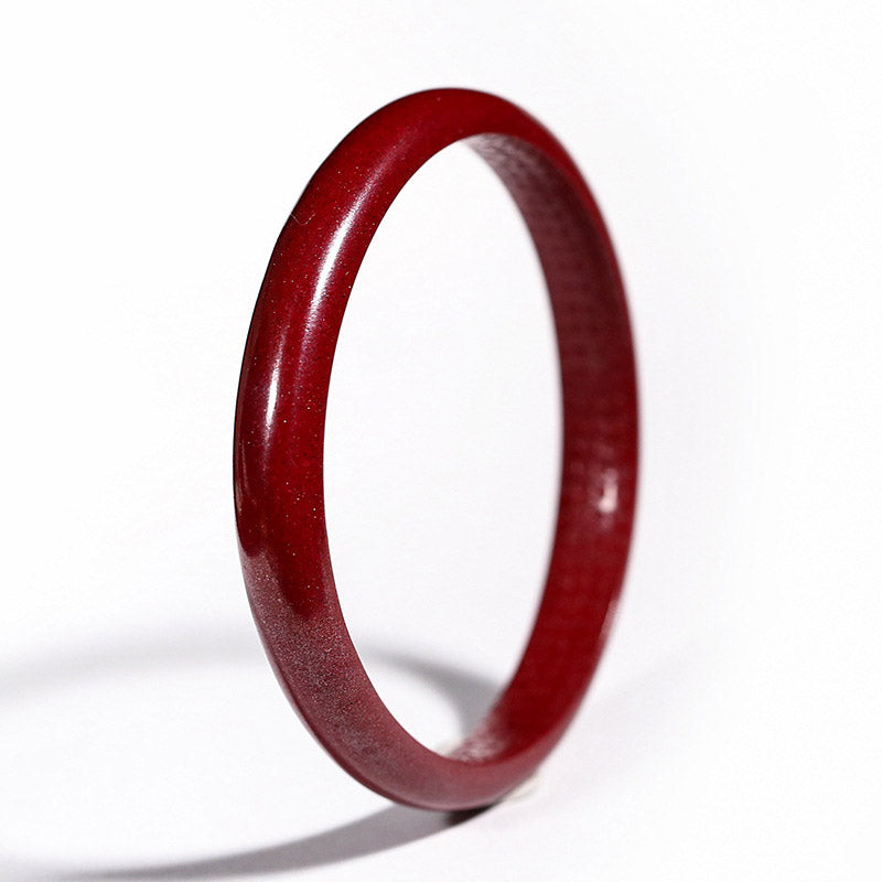 Mythstone Cinnabar Heart Sutra Engraving Blessing Bangle Bracelet