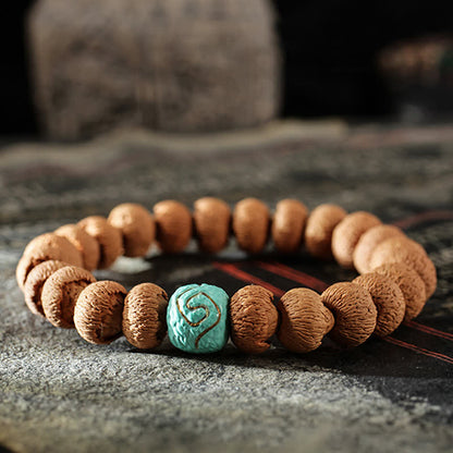 Mythstone Tibetan Bodhi Seed Turquoise Amber Protection Bracelet