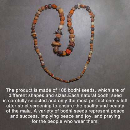 Mythstone 108 Mala Beads Bodhi Seed Luck Wealth Bracelet Wrist Mala