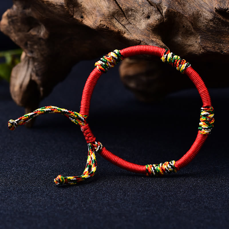 Mythstone Tibetan Handmade Colorful King Kong Knot Lucky Protection Braid String Bracelet