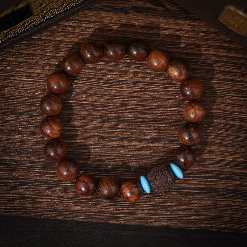 Mythstone Natural Rosewood Round Beads Cure Bracelet