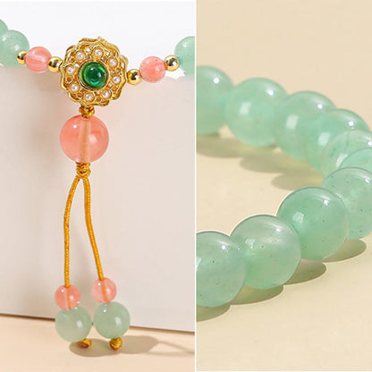 Mythstone Green Aventurine Luck Bead Tassel Bracelet