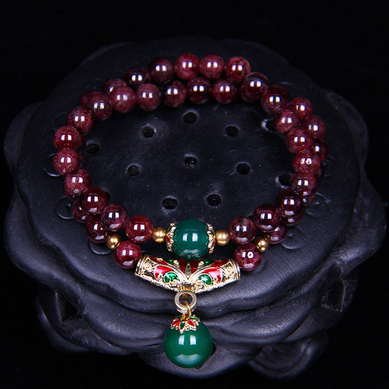 Mythstone Natural Garnet Blessing Bracelet