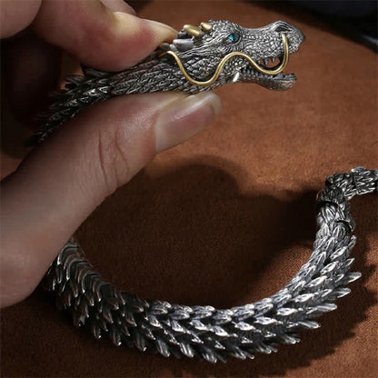 MythStone Nordic Dragon Handmade Amulet Luck Protection Chain Bracelet