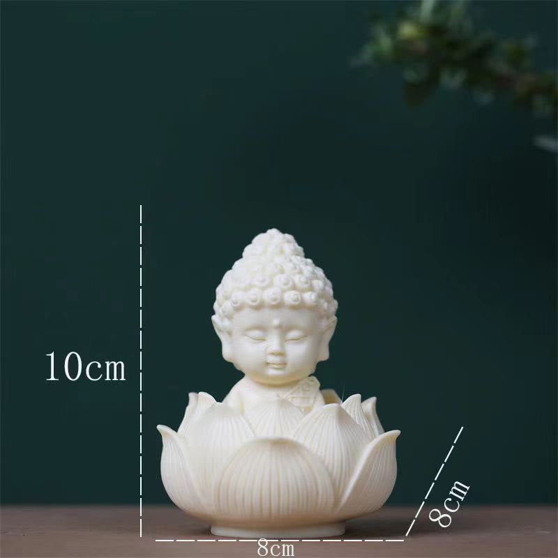 Mythstone Mini Ivory Fruit Tathagata Buddha Lotus Kwan Yin Avalokitesvara Manjusri Samantabhadra Serenity Desk Decoration