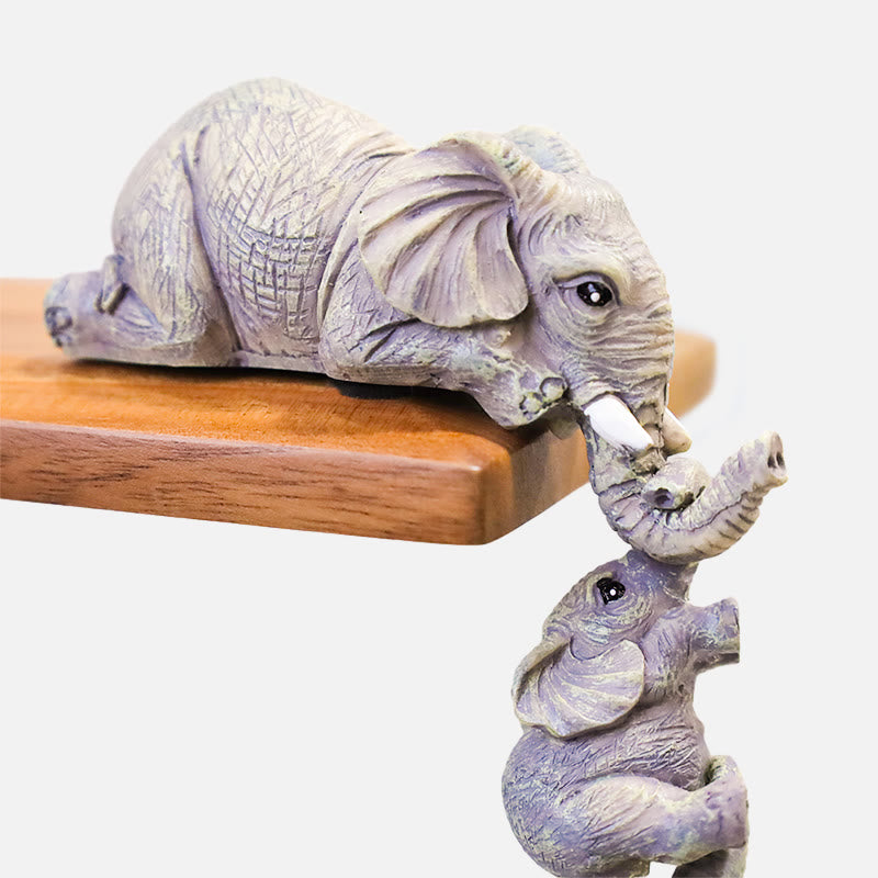 Mythstone 3pcs Feng Shui Elephant Sitter Figurines Wealth Figurine Home Decoration