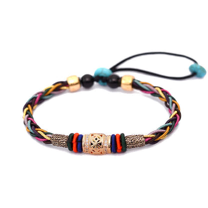 Pulsera de hilo de cobre con ocho hilos y nudo tibetano hecha a mano Mythstone