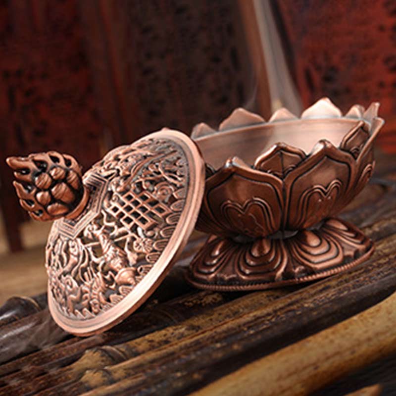 Mythstone Tibetan Lotus Shaped Purify Incense Burner