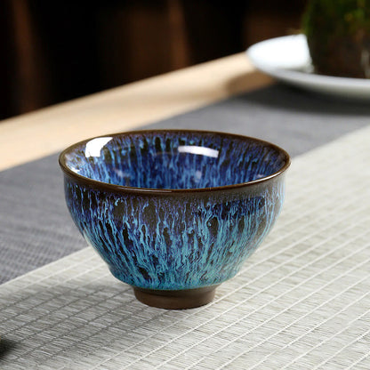 Mythstone Multicolor Ceramic Teacup Ocean Wave Tea Cups