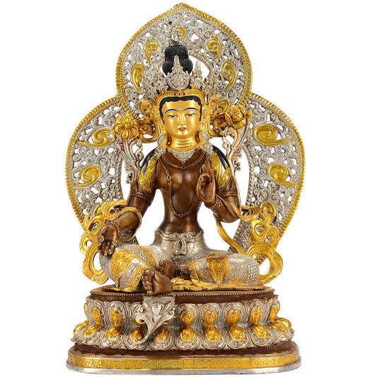 Mythstone Bodhisattva Green Tara Hope Copper Statue Decoration