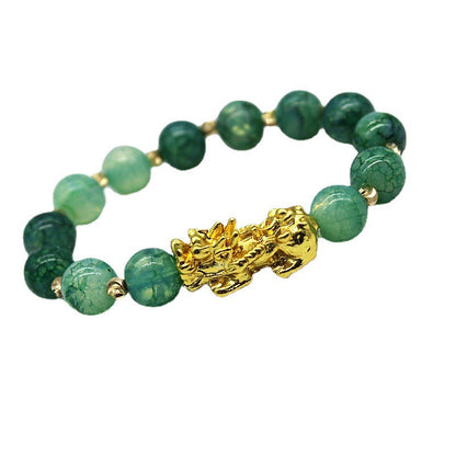 Mythstone Handmade Cyan Jade Pi Xiu Success Bracelet