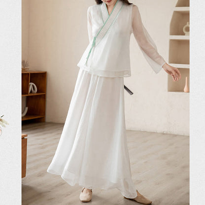 Mythstone Retro Prayer Zen Spiritual Meditation Practice Chiffon Clothing Women's Set