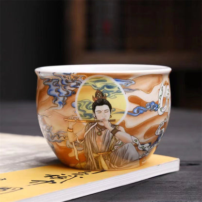 Mythstone Dunhuang Color Flying Apsaras Teacup Kung Fu Tea Cup