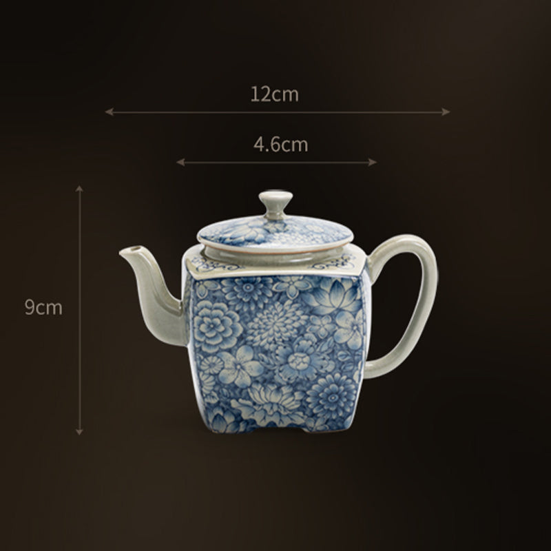 Mythstone Blue and White Porcelain Chinese Gongfu Tea Ceramic Kung Fu Teapot Cup Tea Filter Canister