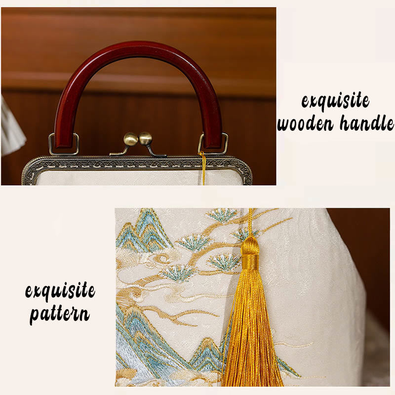 Bolso bandolera de mano con estampado de paisajes en jacquard de Mythstone 