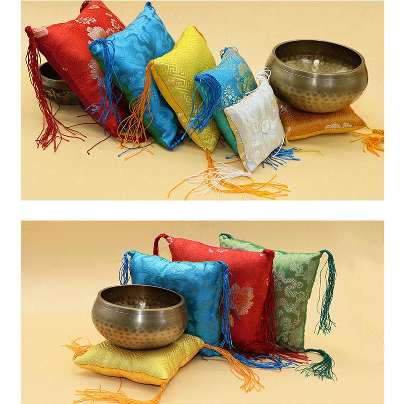 Mythstone Tibetan Singing Bowl Cushion Decoration with Tassel Decoration