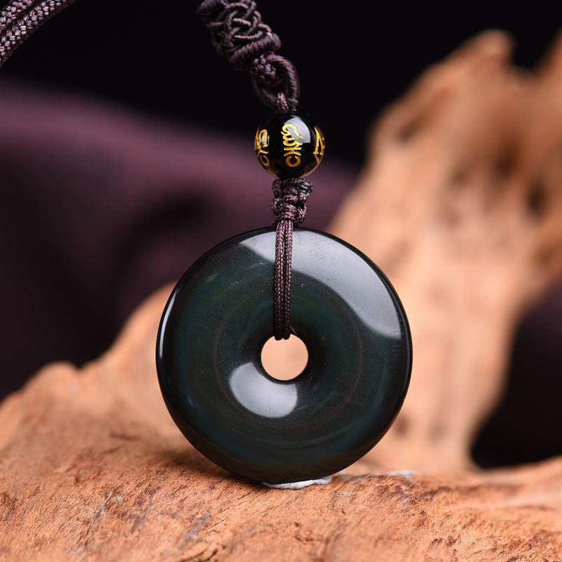 Mythstone Tibetan Obsidian Protection Necklace