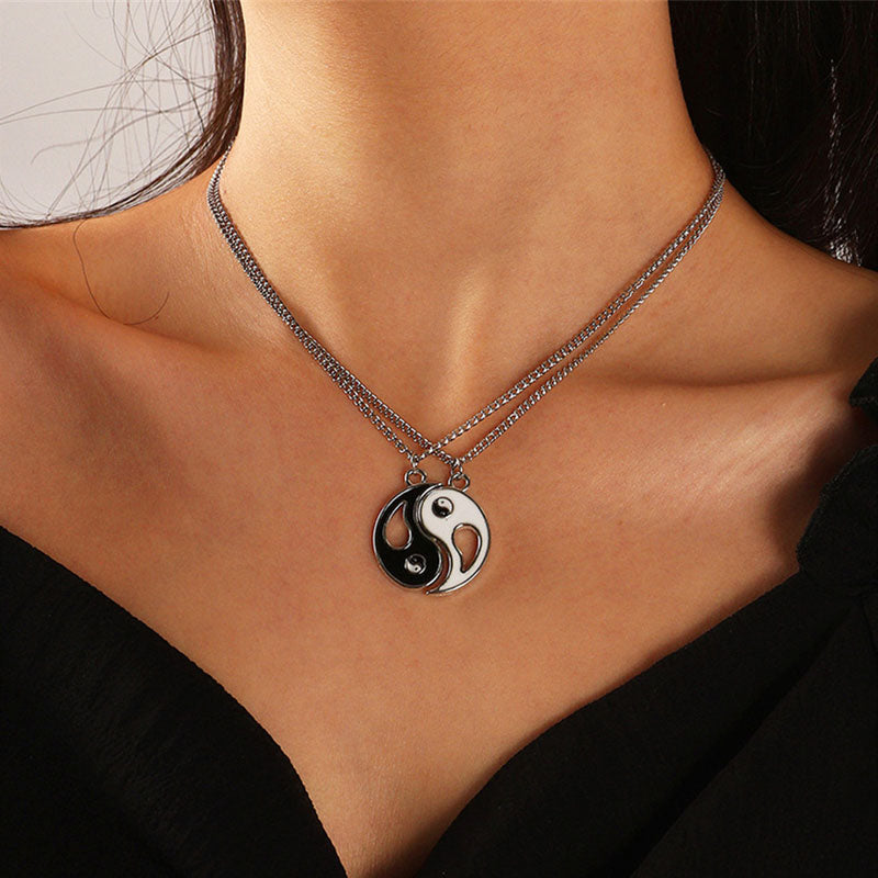 2 piezas de collar con colgante de Yin Yang para pareja