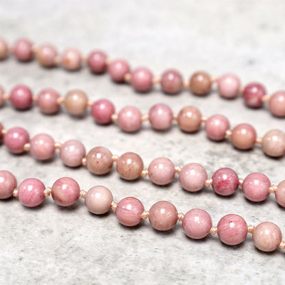 MythStone 108 Mala Rhodonite Beads Yoga Meditation Prayer Beads Bracelet