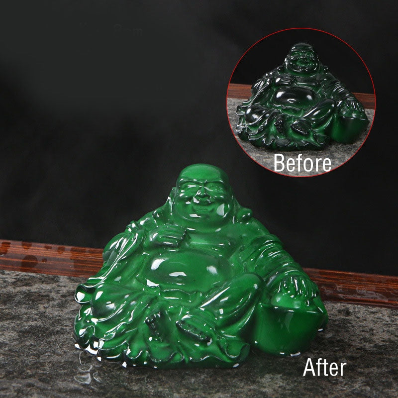 Mythstone Color Changing Laughing Buddha Resin Tea Pet Wealth Home Figurine Decoration