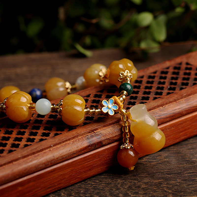 Mythstone Golden Silk Jade Pixiu Wealth Bracelet