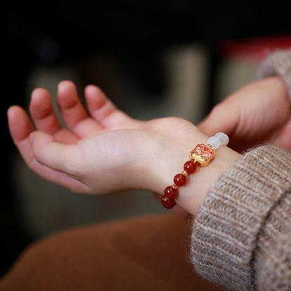 Mythstone Red Agate White Agate Strength Healing Bracelet