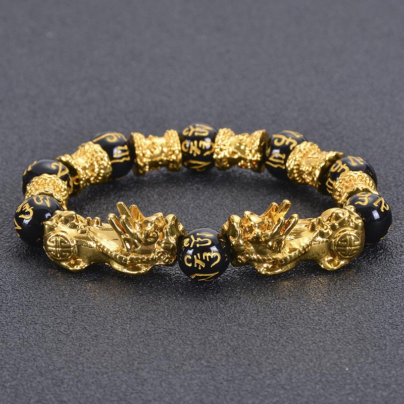 Mythstone Double Pixiu Obsidian Wealth Bracelet