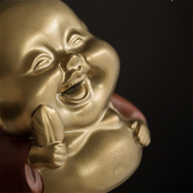 Mythstone Little Buddha Laughing Buddha Ceramic Healing Incense Burner