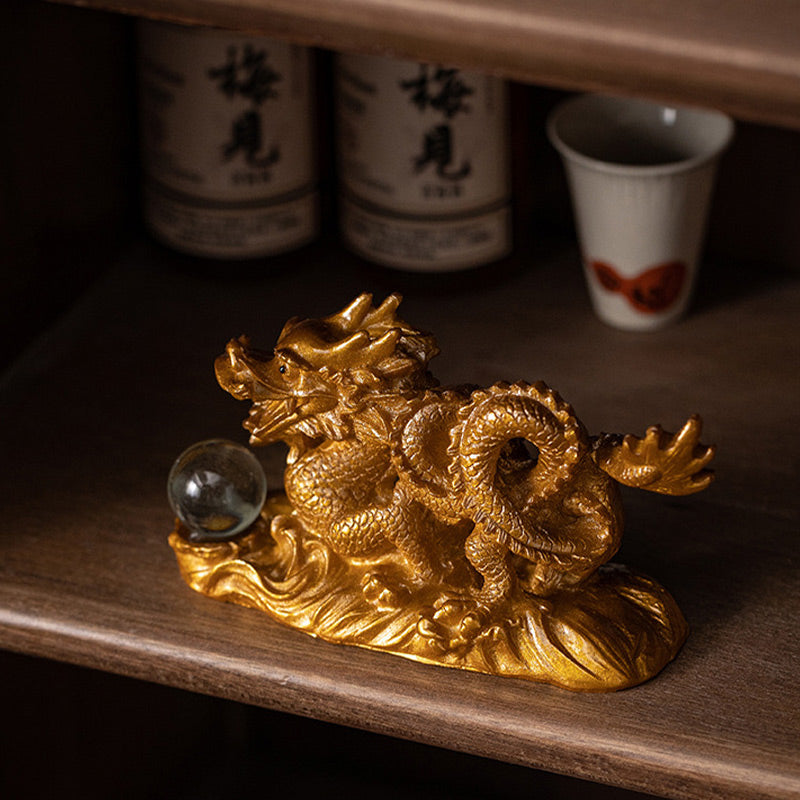 Mythstone Year Of The Dragon Color Changing Resin Luck Success Tea Pet Home Figurine Decoration