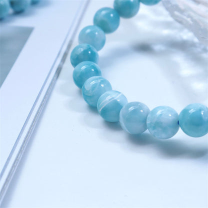 Pulsera de la confianza y la sabiduría de larimar natural Mythstone 