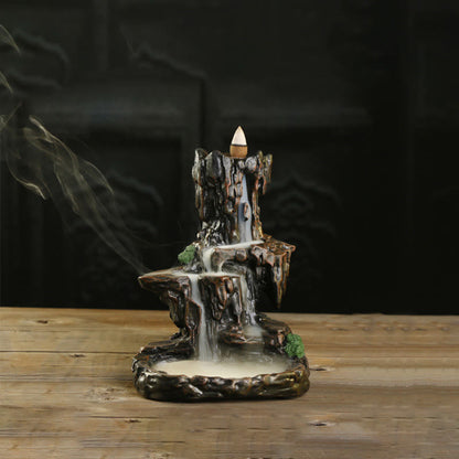 Mythstone Waterfall Backflow Incense Burner Mountain Tower Incense Holders