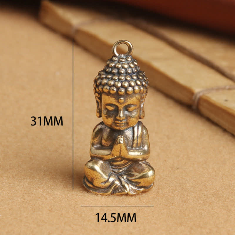 Mythstone Buddha Compassion Copper Keychain Pendant Decoration