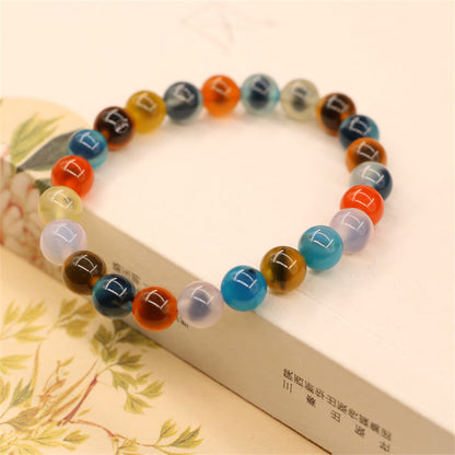 Pulsera de cuentas de ágata de caramelo de colores Mythstone con poder curativo