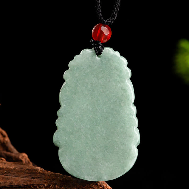 Mythstone Natural Green Jade 12 Chinese Zodiac Luck Prosperity Necklace Pendant