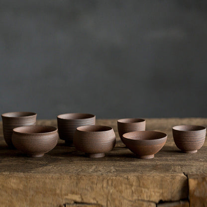 Mythstone Handcrafted Retro Brown Ceramic Teacup Kung Fu Tea Cup