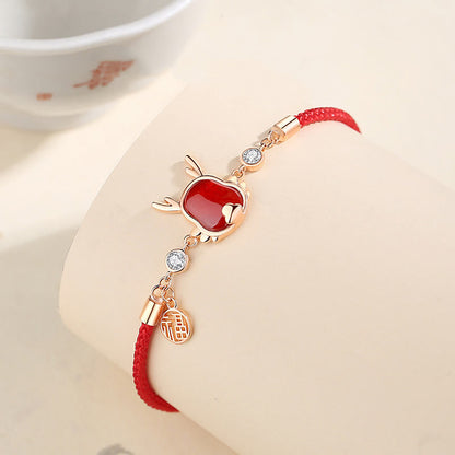 Mythstone 925 Sterling Silver Year of the Dragon Natural Red Agate Dragon Attract Fortune Fu Character Strength Bracelet Necklace Pendant Earrings