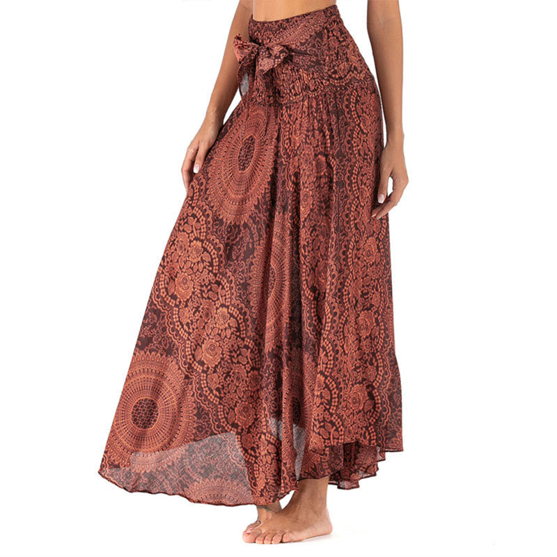 Mythstone Two Style Wear Boho Compass Rose Flower Skirt Dress