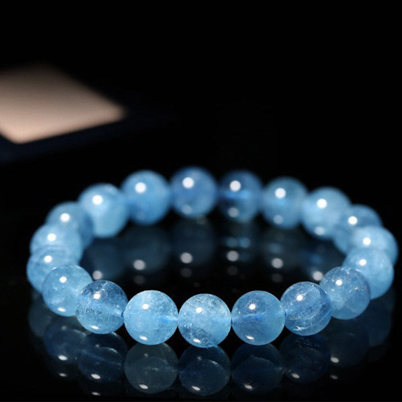 Mythstone Aquamarine Beads Peace Healing Bracelet