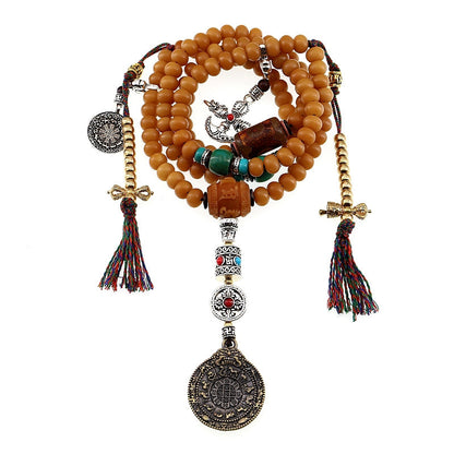 Mythstone Tibet 108 Mala Beads Bodhi Seed Bagua Vajra Wealth Bracelet