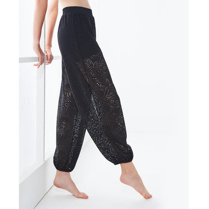 Pantalones de harén holgados con estampado de flores de anacardo de Mythstone, pantalones de yoga para mujer con abertura lateral 