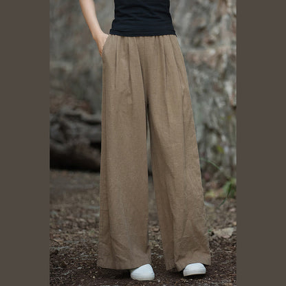 Pantalones de yoga casuales de pierna ancha retro Mythstone para mujer con bolsillos 