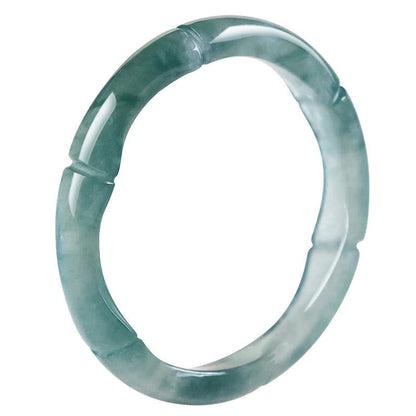 Anillo de prosperidad y abundancia de bambú y jade natural Mythstone 