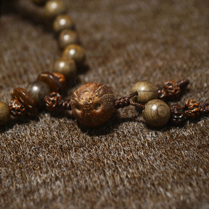 Mythstone Tibetan Sandalwood Protection Charm Mala Bracelet