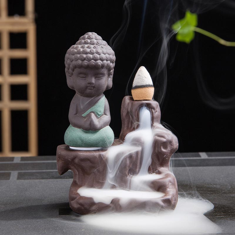 Mythstones  Backflow Smoke Fountain Ceramic Blessing Incense Burner Decoration