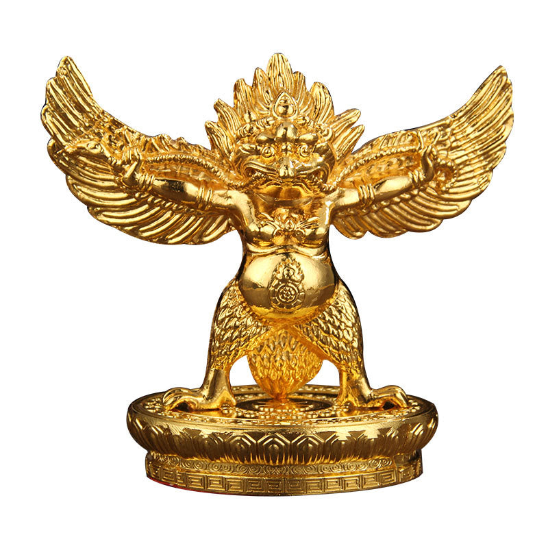 Mythstone Tibetan Gold Garuda Bird Alloy Protection Home Decoration