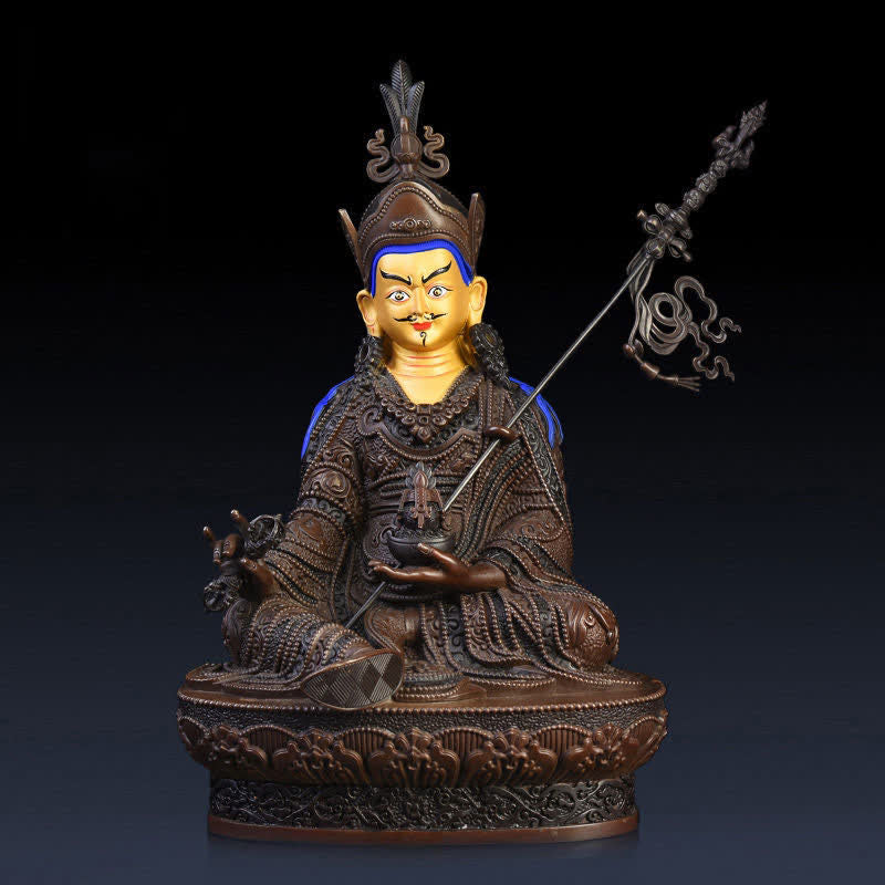 Mythstone Padmasambhava Buddha Figurine Serenity Copper Statue Home Decoration