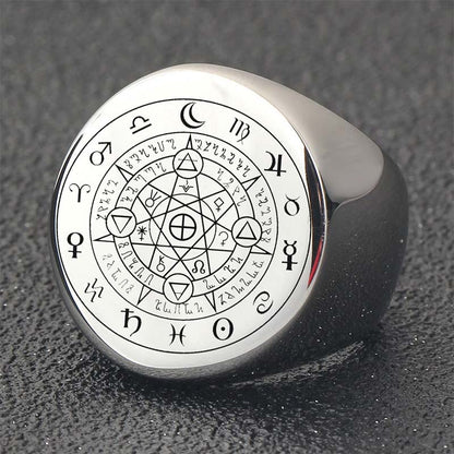 Mythstone 12 Constellations of the Zodiac Protection Blessing Ring