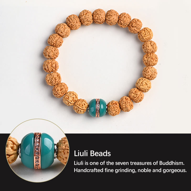 Pulsera de la riqueza y la buena suerte con la semilla de Bodhi de Rudraksha del Tíbet Mythstone