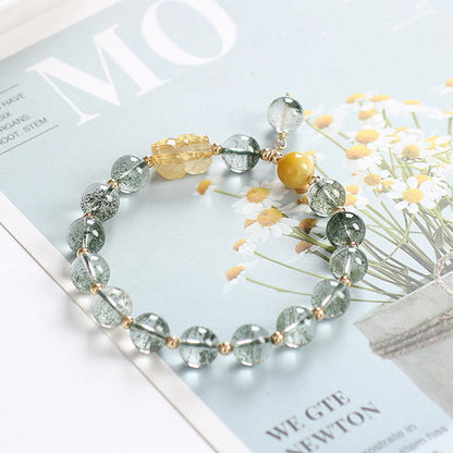 Mythstone Green Phantom Citrine PiXiu Confidence Bracelet